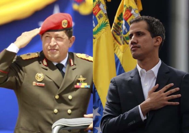Juan Guaidó y Hugo Chávez
