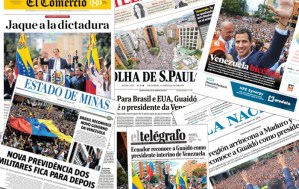 La juramentación de Guaidó en primera plana de la prensa de Latinoamérica (Portadas)