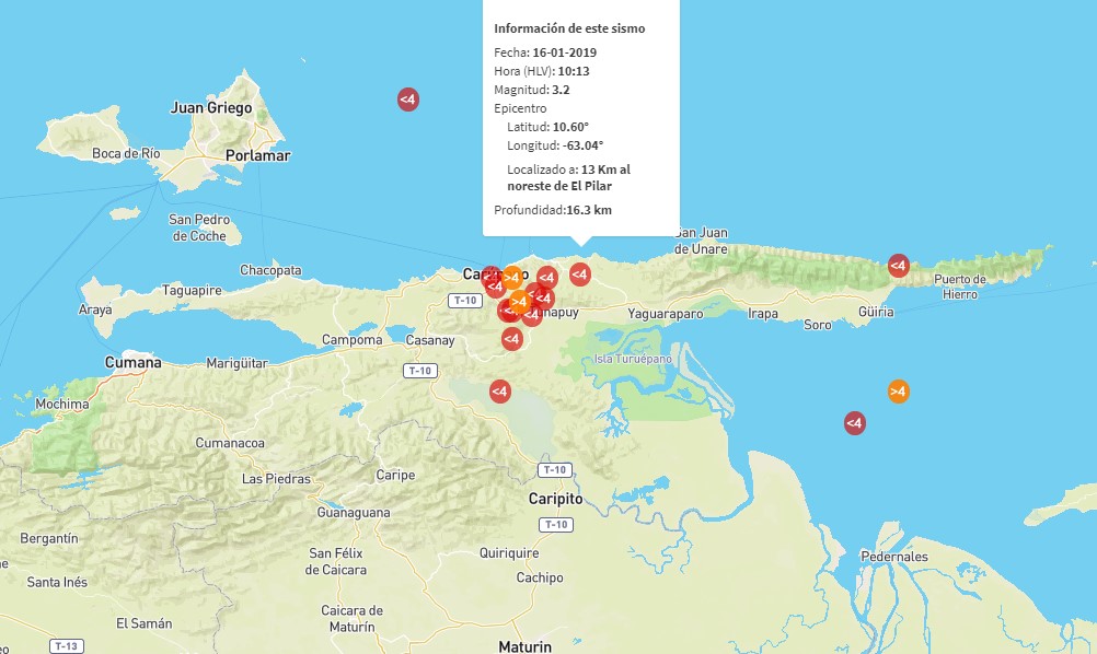Más de diez sismos se registraron en Sucre durante la mañana de este miércoles #16Ene