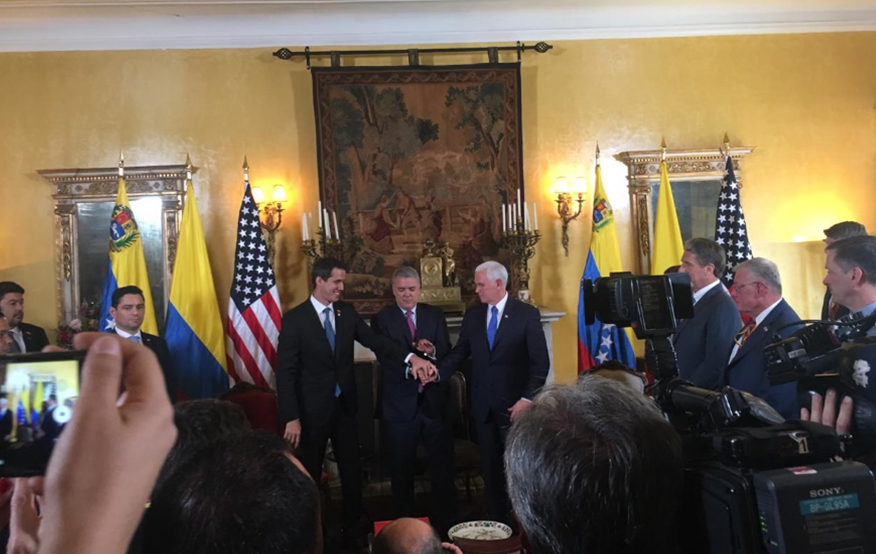 Guaidó, Duque y Pence declaran antes de la reunión del Grupo de Lima