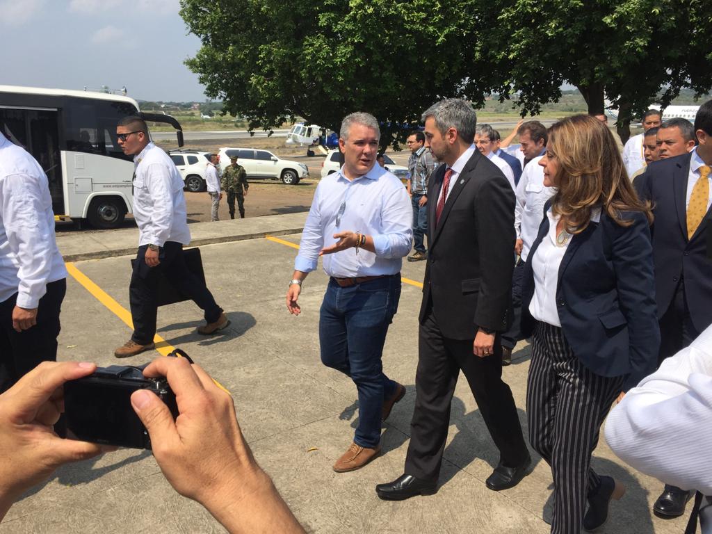 El presidente de Paraguay arribó a Cúcuta (fotos y video)