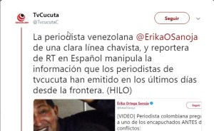 TVCucuta desmiente a periodista chavista: Tergiversa la información a favor de la dictadura