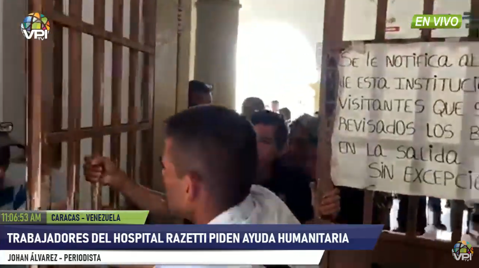 Impiden el ingreso de la prensa al hospital Razetti en Caracas en protesta por la ayuda humanitaria (foto)