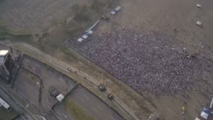 Desde drone: Así va la asistencia al concierto por la ayuda humanitaria (video)