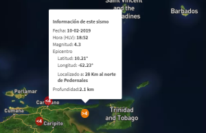 Sismo de magnitud 4.3 en Pedernales