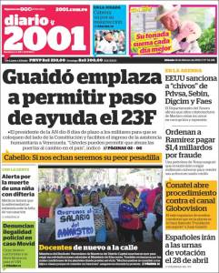 Portadas de este sábado 16 de febrero de 2019