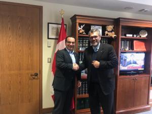 Jefe de Comisión de Asuntos Exteriores de Canadá recibe al embajador Orlando Viera Blanco