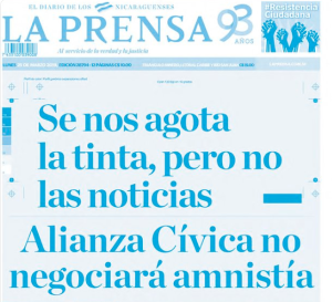 ¡Como en Venezuela! Principal diario de Nicaragua se está quedando sin tinta por bloqueo de Ortega