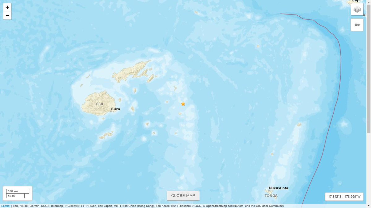 Un terremoto de magnitud 6,2 sacude el este de las islas Fiyi