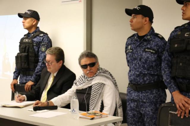 Audiencia de Jesús Santrich en La Picota. Imagen cortesía. 