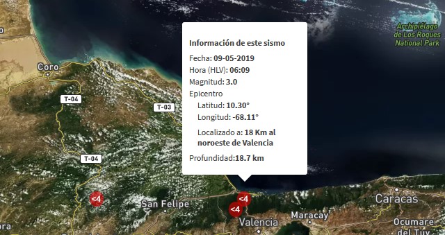 Sismo de magnitud 3.0 se registró en Valencia este #9May