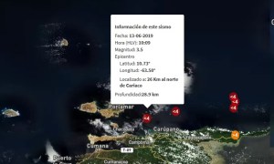 Sismo de magnitud 3.5 se registró en Cariaco este #13Jun