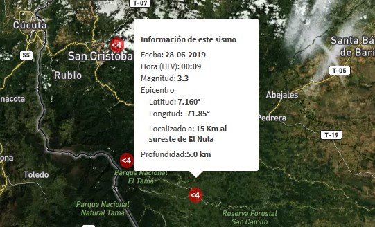 Sismo de magnitud 3.3 se registró en El Nula
