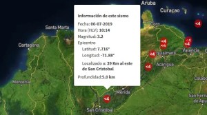 Sismo de magnitud 3.2 en San Cristóbal