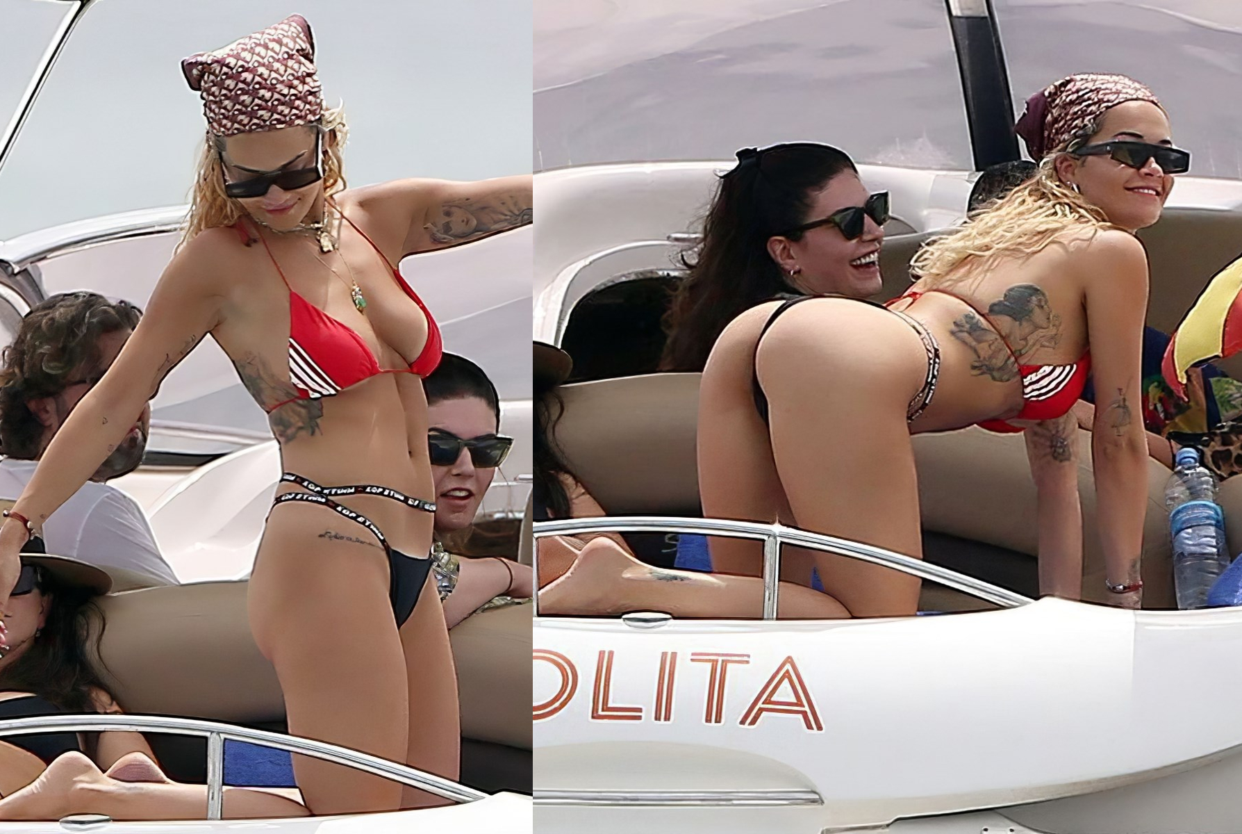 ¿Sin pudor a nada? Morbo-paparazzis pillan a Rita Ora en teniendo un “desnalgue” en el yate Lolita Express (FOTO)