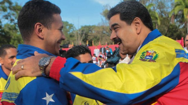 Ruben Limardo y Nicolás Maduro, imagen archivo. 