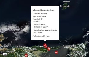 Sismo de magnitud 3.4 en Güiria