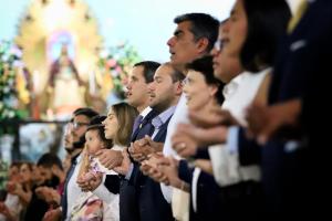 Fabiana Rosales y Juan Guaidó asistieron a la misa por los 367 años de la Virgen de Coromoto