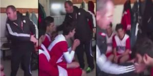 ¡Indignante! Entrenador agarró a cachetadas a sus jugadores en el entretiempo por ir perdiendo el partido (Video)