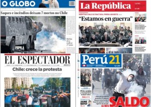 Así reseña la prensa internacional las protestas en Chile