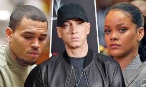 Representante de Eminem declaró sobre la polémica canción que habla del caso de Chris Brown y Rihanna