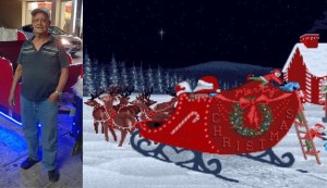 Abuelito convirtió su mototaxi en trineo para pasear gratis a niños en Navidad