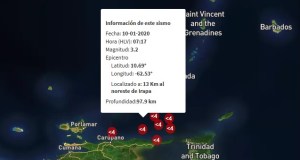 Sismo de magnitud 3.2 en Irapa
