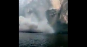 Captan el momento del desplome de una pared del Cañón del Sumidero en México (Video)