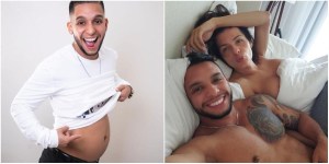 Esposo de modelo colombiana será mamá y las fotos se vuelven virales