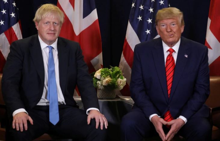 Boris Johnson desea a Donald y Melania Trump una pronta recuperación