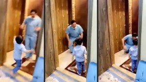 Desgarrador: Médico rompe en llanto tras rechazar el abrazo de su hijo al llegar a casa por el coronavirus (VIDEO)