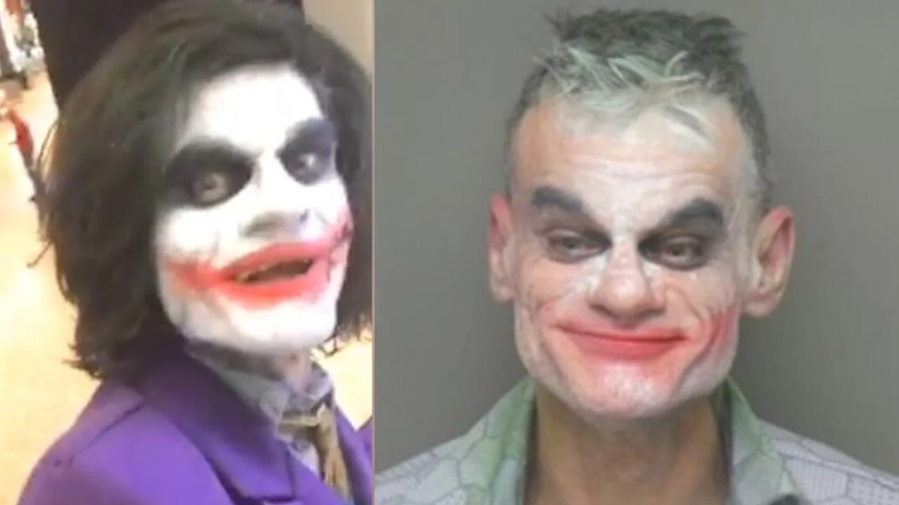 VIRAL: Hombre es arrestado por hacer amenazas… vestido como el “Joker” (FOTOS)