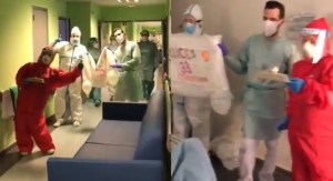 En Video: Enfermeros y doctores le dieron una sorpresa de cumpleaños a paciente de coronavirus y este estalla de la emoción