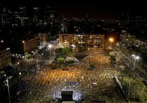 Israel entregó al mundo la primera imagen de cómo luce una manifestación masiva en tiempos de distanciamiento social