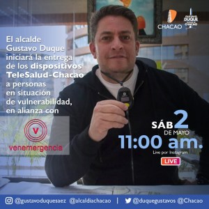 Alcalde Gustavo entregará dispositivo TeleSalud-Chacao a la juventud prolongada