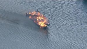 Un barco se incendió cerca del parque estatal Oleta River en Miami Beach
