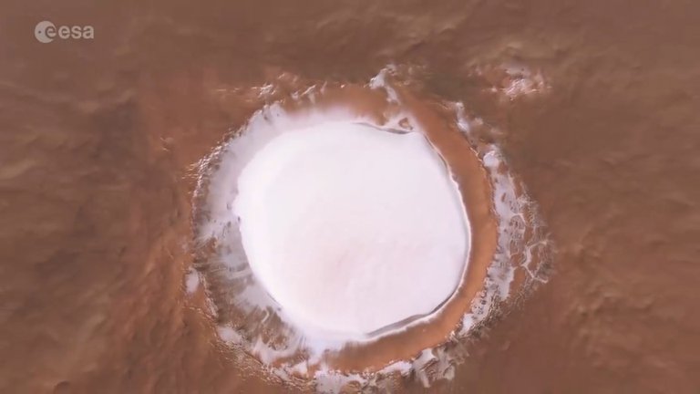 The European Space Agency (ESA) released a video that accounts for the size of the Korolev crater on the surface of Mars. From a recreation made with 