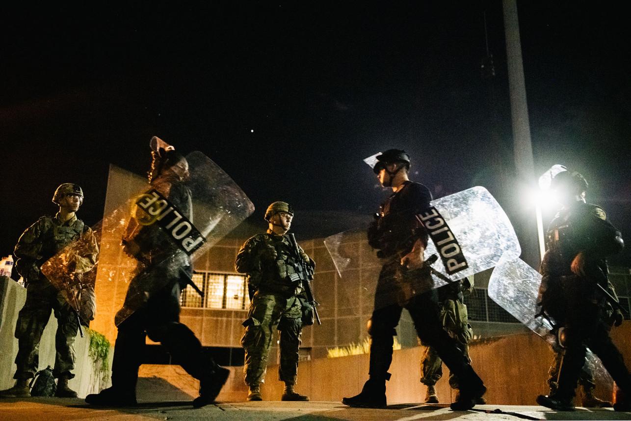 Trump aseguró que la Guardia Nacional terminó con la violencia en Kenosha (FOTOS)