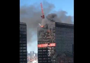 Incendio en el World Trade Center de Bruselas (Video)