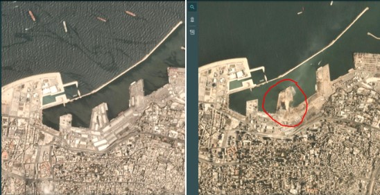 Desde el corazón de la tragedia: Imágenes satelitales de Beirut antes y después de la explosión