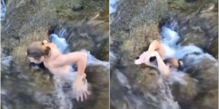 Viral: Se lanza por un largo túnel acuático natural pero el final deja a todos sorprendidos (Video)
