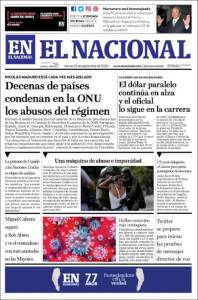 Portadas de este viernes 25 de septiembre de 2020