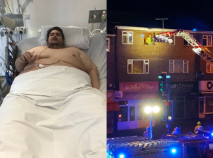 El hombre más gordo de Gran Bretaña fue sacado por la ventana de su apartamento (VIDEO)