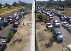 Así de INTERMINABLE está la cola para echar gasolina en Puerto Ordaz este #7Oct (FOTO)
