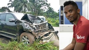 El futbolista camerunés Samuel Eto’o se encuentra bien tras sufrir fuerte accidente violento en un carro