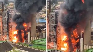VIDEO: Una explosión en la segunda mayor refinería de petróleo de Sudáfrica desata un gran incendio