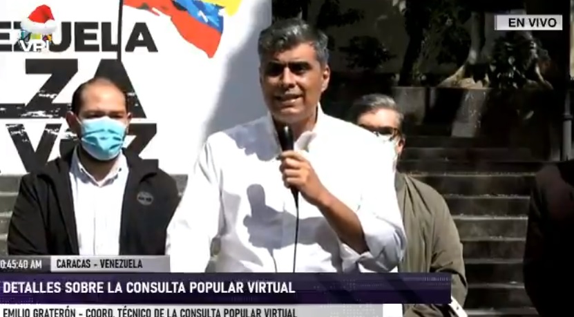 Emilio Graterón denunció que la página web de la Consulta Popular ha recibido muchos ataques cibernéticos (VIDEO)