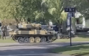 Un tanque militar circula por las calles de Miami-Dade (VIDEO)