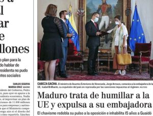 Diario El Mundo retrató en su portada el intento de Maduro de humillar a Europa