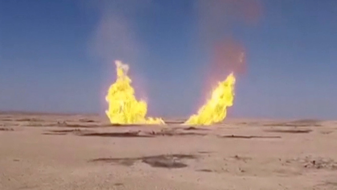 VIDEO: Incendio en Siria producido por un ataque contra un gasoducto
